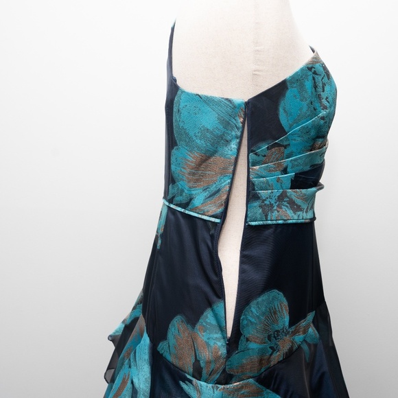 Aidan Mattox -  One-shoulder Jacquard Tiered Ballgown. - Picture 15 of 16